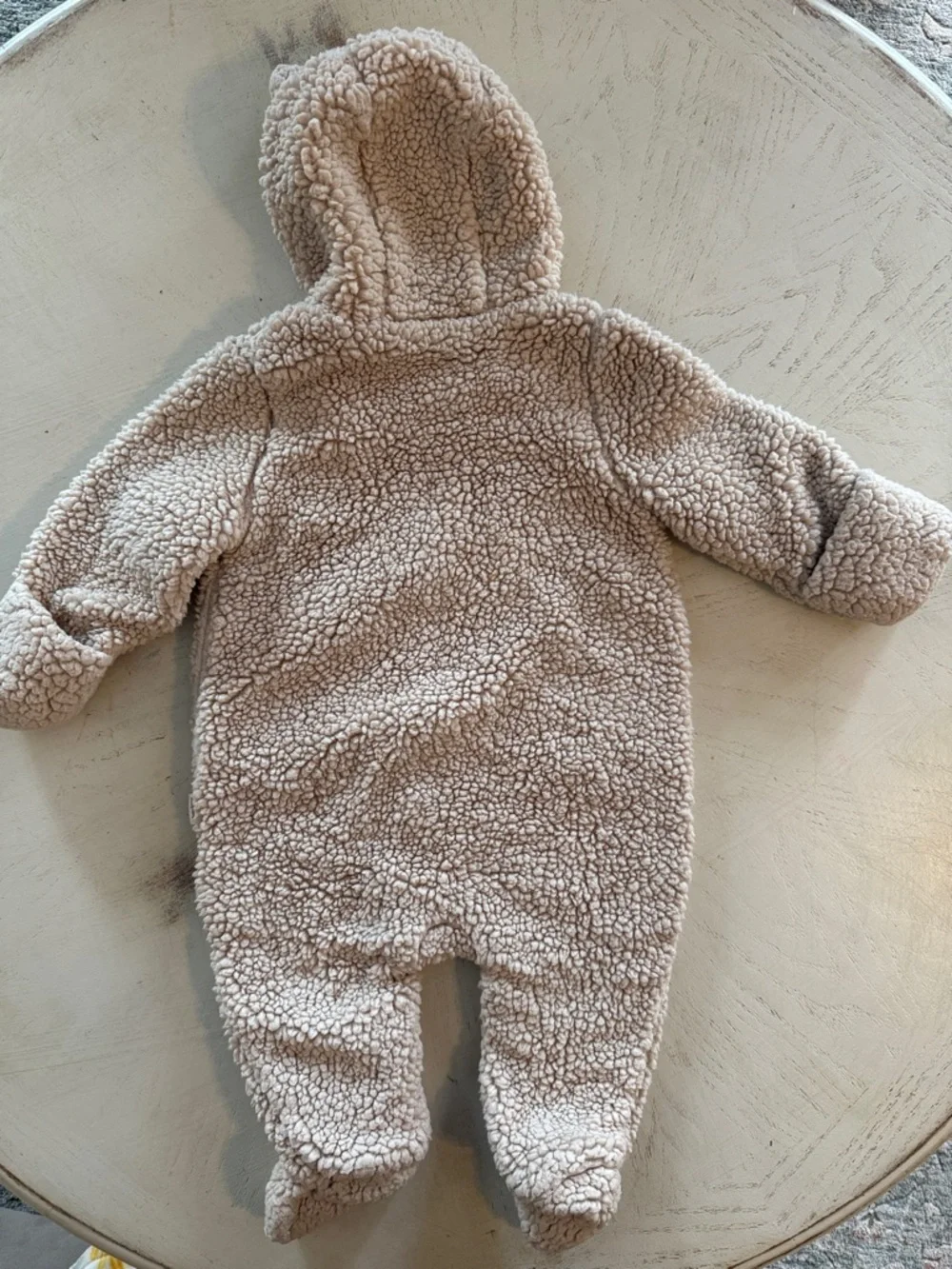 Baby GAP Cozy Sherpa One-Piece Winter Coverall Suit Cream Bear 3-6 months